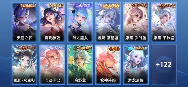 王者荣耀V1 1典藏 2无双 13传说 50史诗 133皮肤 尊贵铂金IV