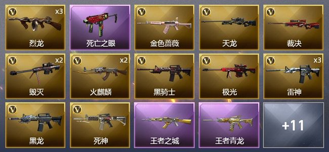 穿越火线（CF）5王者武器 2炫金武器 26V武器 10皮肤 可排位 新锐