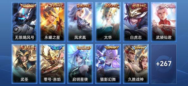 王者荣耀1典藏 21传说 78史诗 278皮肤 尊贵铂金I