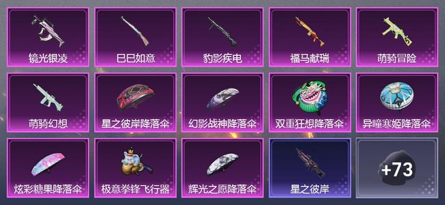 和平精英6升级枪 1粉装 80枪皮 65套装 2印记 皇冠