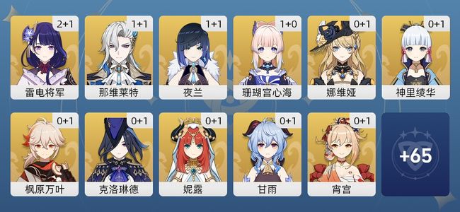 原神73黄 52角色黄 21武器黄 31五星角色 21五星武器 男主 60级