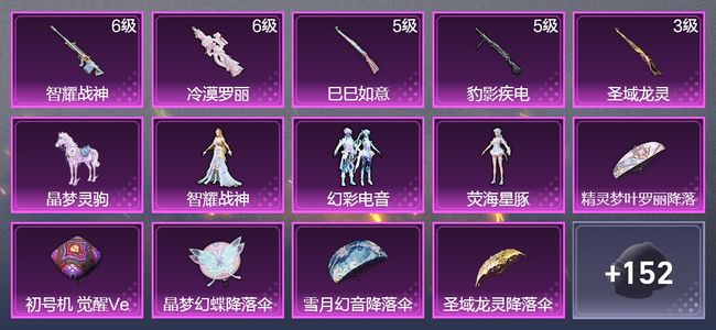 和平精英1载具 5升级枪 3粉装 106枪皮 57套装 31362热力 5印记 王牌