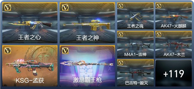 穿越火线：枪战王者V3 4王者武器 128英雄武器 2英雄角色 159万化 专家S