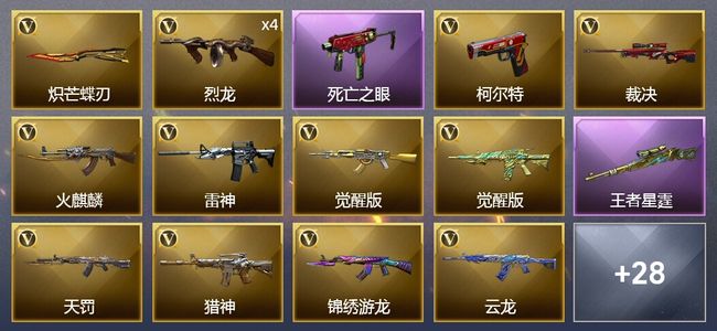 穿越火线（CF）2传说武器 2王者武器 52V武器 2V角色 5皮肤 可排位