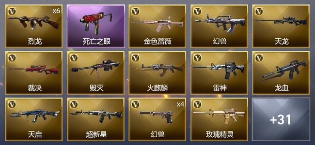 穿越火线（CF）2王者武器 1炫金武器 54V武器 2V角色 15皮肤 可排位 新锐