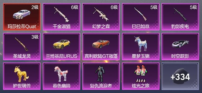 和平精英7载具 5升级枪 6粉装 8尾迹 194枪皮 152套装 69343热力 14印记 王牌