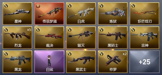 穿越火线（CF）1传说武器 56V武器 2V角色 18皮肤 可排位 枪王