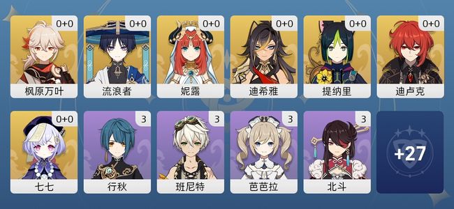 原神7黄 7角色黄 7五星角色 男主 52级
