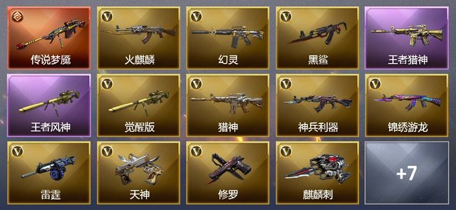穿越火线（CF）1传说武器 4王者武器 18V武器 8V角色 2皮肤 可排位