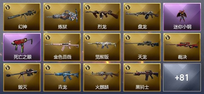 穿越火线（CF）3王者武器 8炫金武器 113V武器 35V角色 36皮肤 可排位
