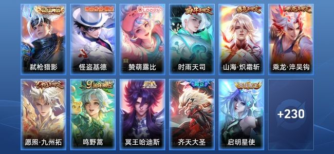 王者荣耀V8 1典藏 20传说 69史诗 241皮肤 荣耀王者