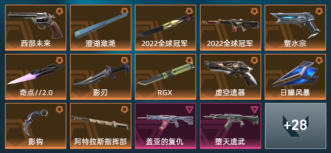 无畏契约12橙皮 6紫皮 42皮肤 32180皮肤总价值 505已用源晶 白银