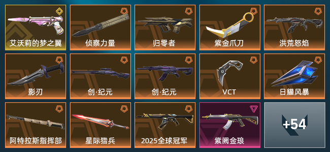 无畏契约12橙皮 1金皮 8紫皮 68皮肤 32080皮肤总价值 815已用源晶 白银