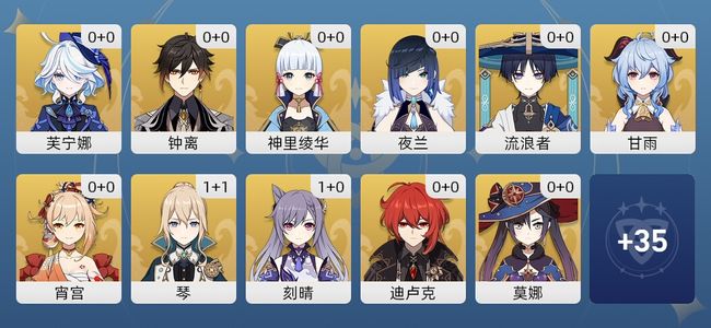 原神16黄 14角色黄 2武器黄 12五星角色 2五星武器 男主 57级