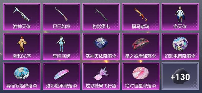 和平精英4升级枪 3粉装 1尾迹 114套装 36953热力 3印记
