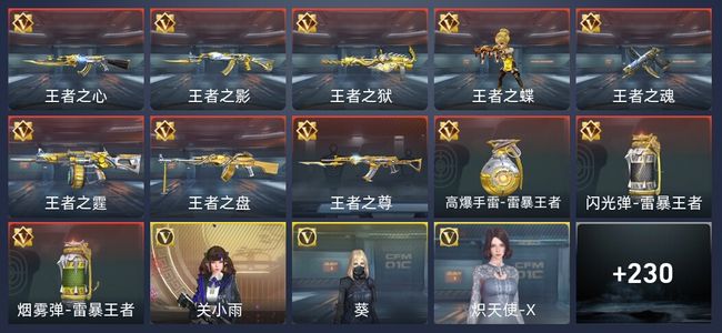 穿越火线：枪战王者11王者 237英雄武器 7英雄角色 322万化 枪王