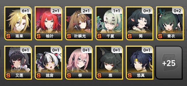 绝区零78黄 49角色黄 24S角色 21S音擎 19S邦布 男主 60