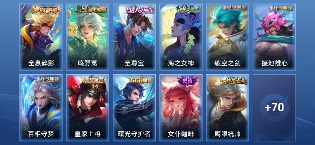 王者荣耀V4 1典藏 1传说 18史诗 82皮肤 永恒钻石V