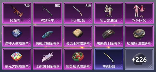 和平精英3升级枪 2粉装 142枪皮 120套装 46391热力 3印记