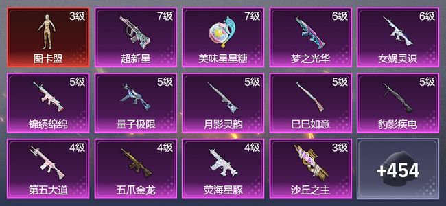 和平精英2载具 14升级枪 9粉装 4飞行器 277枪皮 184套装 96052热力 19印记 王牌