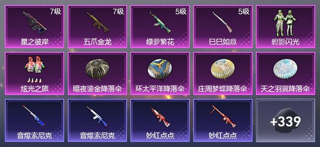 和平精英4升级枪 2粉装 198枪皮 179套装 61612热力 10印记 黄金