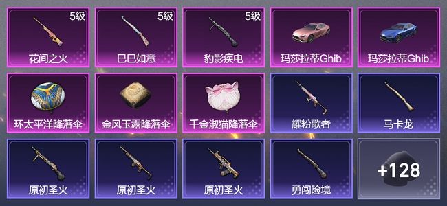 和平精英2载具 3升级枪 88枪皮 73套装 28488热力 1印记