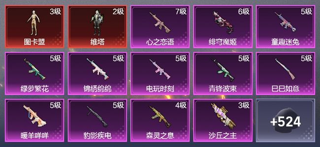 和平精英1载具 14升级枪 12粉装 9尾迹 303枪皮 231套装 100291热力 19印记 星钻