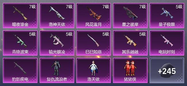 和平精英11升级枪 4粉装 3尾迹 150枪皮 92套装 20印记