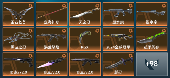 无畏契约29橙皮 11紫皮 110皮肤 70350皮肤总价值 1320已用源晶