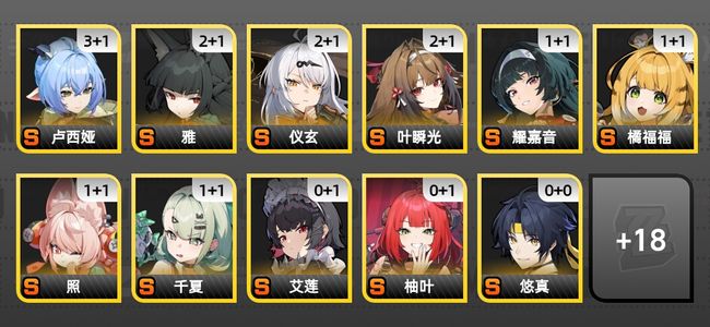 绝区零57黄 43角色黄 17S角色 14S音擎 10S邦布 男主 60