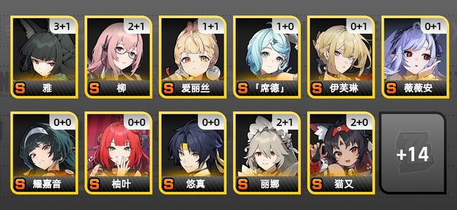 绝区零35黄 27角色黄 14S角色 8S音擎 11S邦布 女主 58