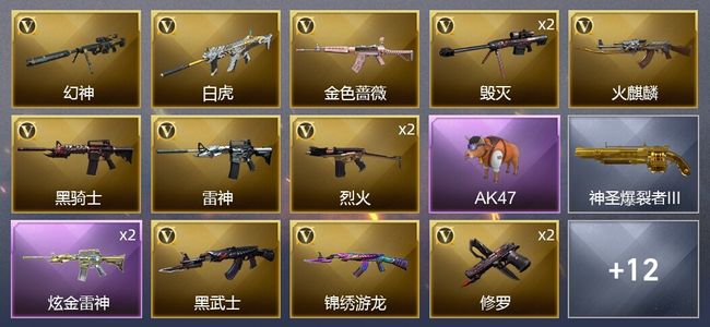 穿越火线（CF）1炫金武器 20V武器 1V角色 8皮肤 可排位 枪王