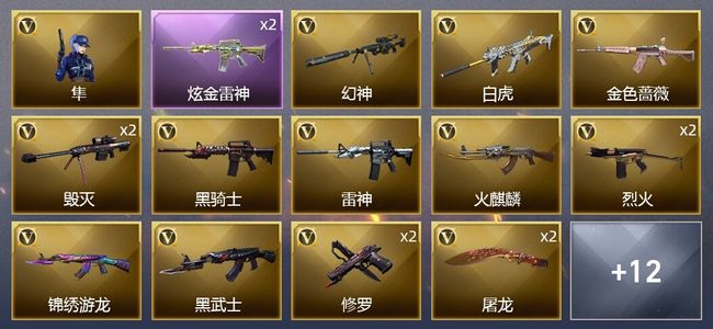 穿越火线（CF）1炫金武器 20V武器 1V角色 8皮肤 可排位 枪王