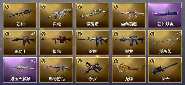 穿越火线（CF）1炫金武器 15V武器 4皮肤 可排位