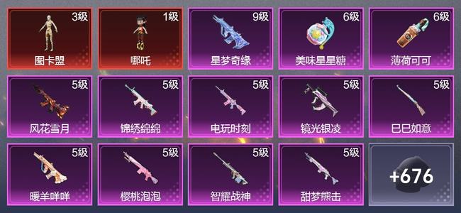 和平精英3载具 34升级枪 14粉装 21尾迹 406枪皮 245套装 13,8589热力 17印记