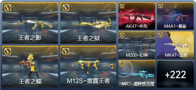 穿越火线：枪战王者V7 17王者武器 231英雄武器 11英雄角色 489万化 枪神