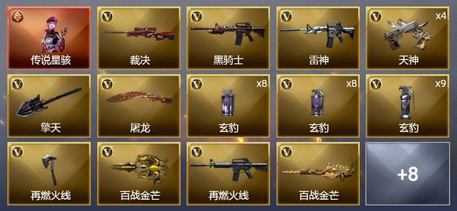 穿越火线（CF）1传说角色 44V武器 2V角色 6皮肤 可排位