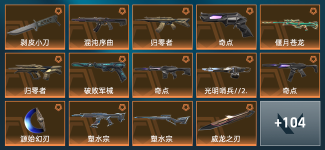 无畏契约36橙皮 11紫皮 118皮肤 74810皮肤总价值 1230已用源晶 钻石