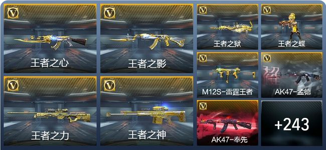 穿越火线：枪战王者V8 17王者武器 271英雄武器 6英雄角色 285万化 枪圣S
