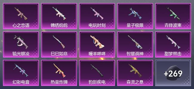 和平精英17升级枪 3粉装 1尾迹 247枪皮 168套装 70748热力 14印记