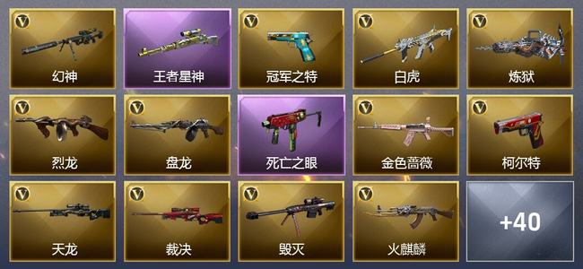 穿越火线（CF）13王者武器 4炫金武器 48V武器 19V角色 27皮肤 可排位