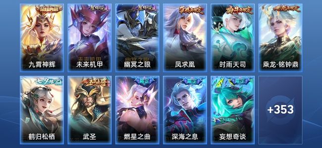 王者荣耀1典藏 34传说 368皮肤 绝世王者