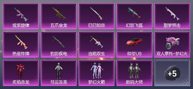 和平精英【苹果版】2载具 13升级枪 7粉装 293枪皮 680套装 90067热力 14印记 白银