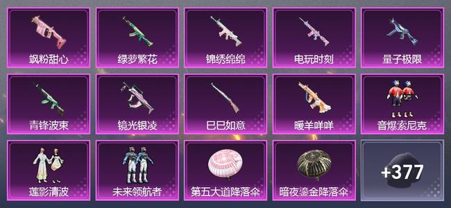 和平精英0载具 0升级枪 3粉装 6尾迹 148套装 82368热力 13印记