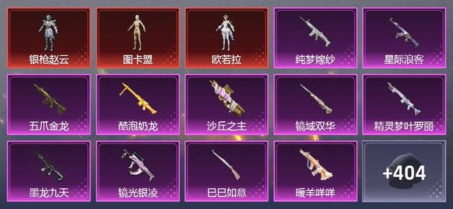 和平精英【苹果版】5载具 0升级枪 16粉装 18尾迹 136套装 90187热力 9印记