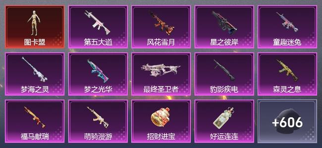 和平精英【苹果版】5载具 0升级枪 12粉装 21尾迹 233套装 119395热力 19印记