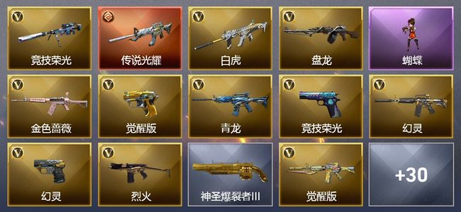 穿越火线（CF）1传说武器 47V武器 2V角色 9皮肤 可排位 新锐