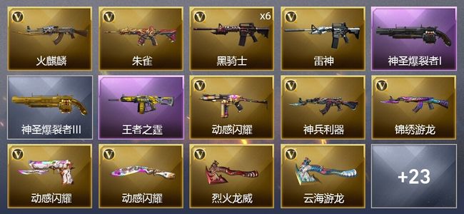 穿越火线（CF）1王者武器 17V武器 1V角色 7皮肤 可排位 新锐