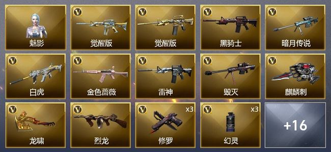 穿越火线（CF）2王者武器 1炫金武器 33V武器 10皮肤 可排位 宗师