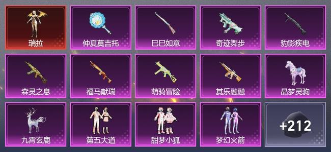 和平精英3载具 8升级枪 8粉装 7尾迹 191枪皮 143套装 62944热力 10印记